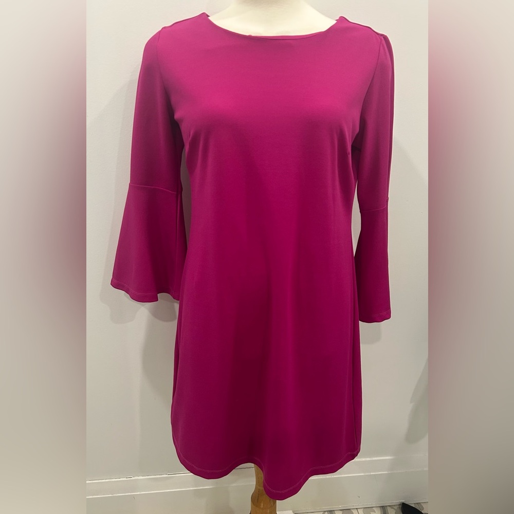 ABS Pink Sheath Dress with Bell Sleeves size M